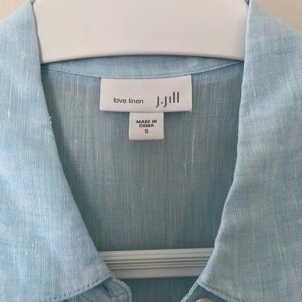 J Jill- blue long linen shirt- small - Picture 5 of 9